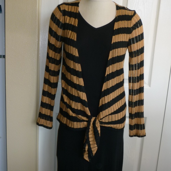 Coldwater Creek - Open-Tie Front Stripped Sweater - Picture 2 of 8